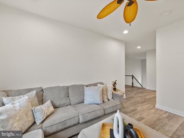 41 Beach Club Ave, Ocean View, DE 19970 - living room with wood finished floors, recessed lighting, baseboards, and ceiling fan