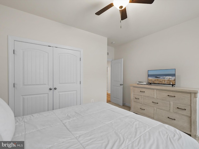 41 Beach Club Ave, Ocean View, DE 19970 - carpeted bedroom featuring a closet and a ceiling fan