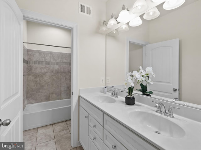 41 Beach Club Ave, Ocean View, DE 19970 - bathroom with double vanity, tile patterned flooring, and washtub / shower combination