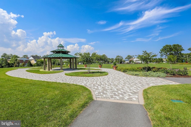 41 Beach Club Ave, Ocean View, DE 19970 - view of community featuring a gazebo, a yard, and curved driveway