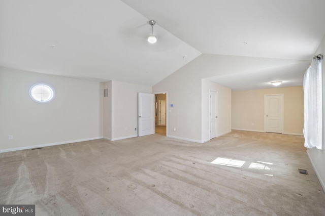 4504 Eden Park Ln, Upper Marlboro, MD 20772 - empty room featuring lofted ceiling, carpet flooring, and baseboards