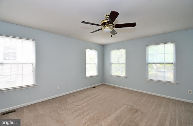 1664 Brynne Ln, Pottstown, PA 19464 - empty room featuring baseboards, plenty of natural light, carpet floors, and ceiling fan