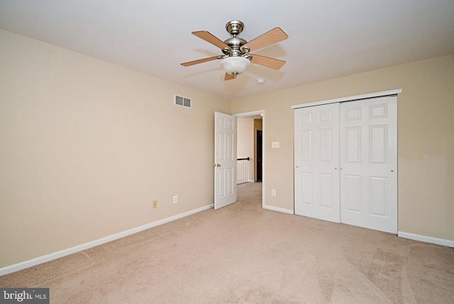 1664 Brynne Ln, Pottstown, PA 19464 - unfurnished bedroom with light carpet, baseboards, a closet, and ceiling fan