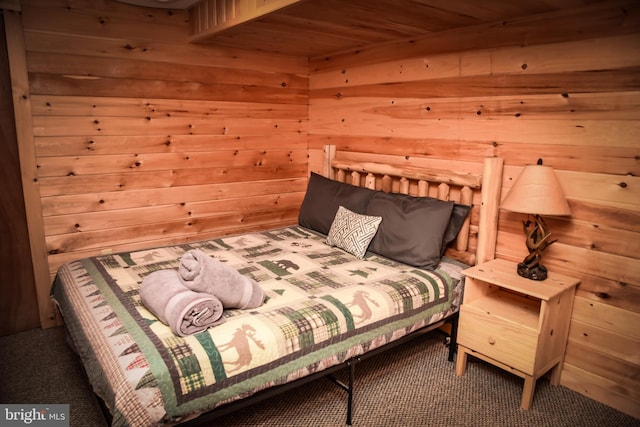 194 Thornberry Ln, Blakeslee, PA 18610 - bedroom featuring carpet flooring, a sauna / steam room, and wood walls
