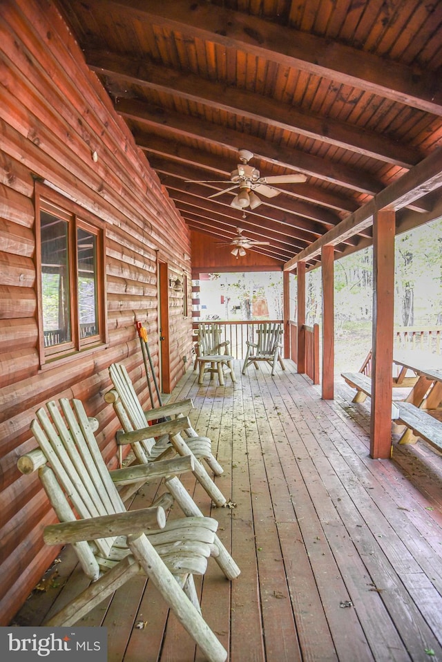 194 Thornberry Ln, Blakeslee, PA 18610 - deck with a ceiling fan