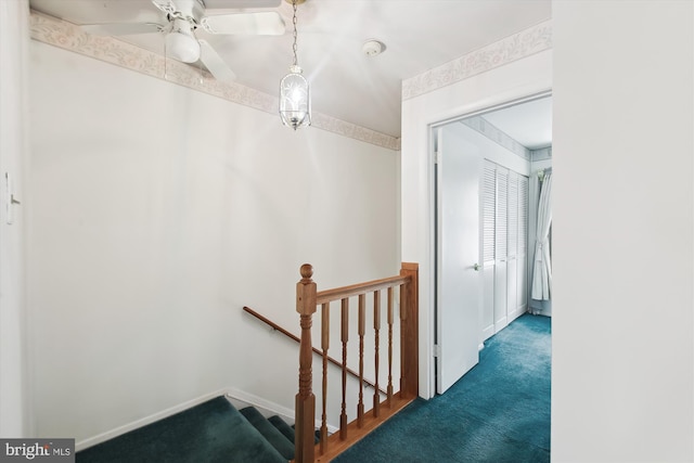 38 Western Winds Cir Unit 38, Baltimore, MD 21244 - corridor with an upstairs landing, carpet flooring, and baseboards