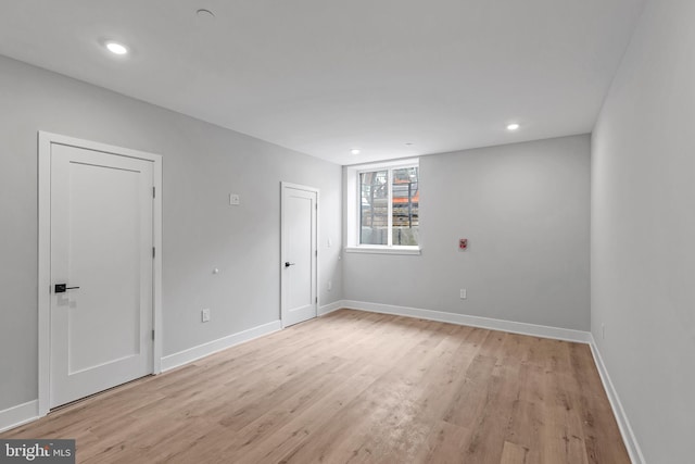 2937 Page St, Philadelphia, PA 19121 - spare room featuring light wood-style flooring, baseboards, and recessed lighting
