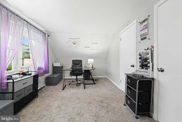 35 Mullshire Ln, Willingboro, NJ 08046 - office space featuring carpet floors, vaulted ceiling, and baseboards