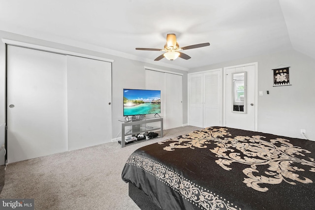 35 Mullshire Ln, Willingboro, NJ 08046 - carpeted bedroom with two closets and ceiling fan