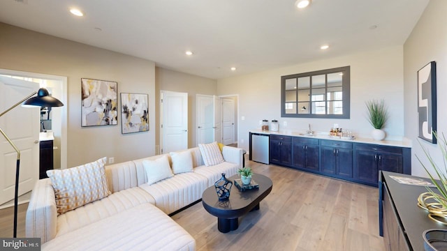 11276 Davisar Rd Unit 80, White Marsh, MD 21162 - living room with light wood-type flooring, recessed lighting, and bar