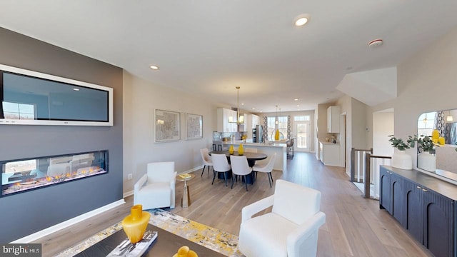 11276 Davisar Rd Unit 80, White Marsh, MD 21162 - living area featuring light wood-style flooring, baseboards, and recessed lighting