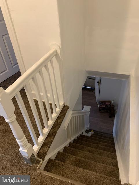 812 Tulip St, Camden, NJ 08104 - staircase featuring carpet flooring