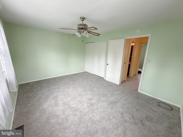 737 Hardwick Pl, York, PA 17404 - unfurnished bedroom featuring carpet flooring, a closet, baseboards, and a ceiling fan