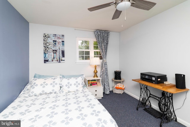 167 Windmill Rd, Willow Grove, PA 19090 - bedroom with carpet flooring, baseboards, and ceiling fan