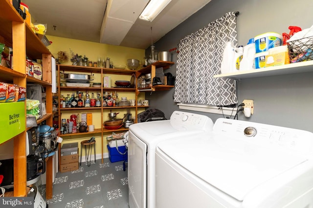 167 Windmill Rd, Willow Grove, PA 19090 - washroom featuring washing machine and dryer and tile patterned floors