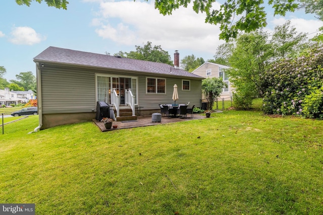 167 Windmill Rd, Willow Grove, PA 19090 - back of property with a patio, entry steps, and a chimney