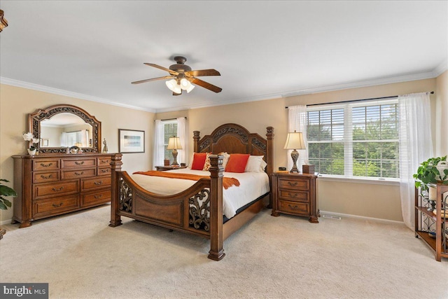 25 Ginnie Ln, West Windsor, NJ 08550 - bedroom featuring light carpet, baseboards, crown molding, and ceiling fan