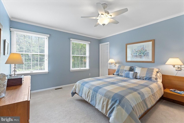 25 Ginnie Ln, West Windsor, NJ 08550 - bedroom featuring carpet, crown molding, baseboards, and a ceiling fan