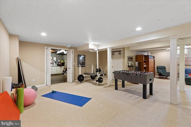 25 Ginnie Ln, West Windsor, NJ 08550 - exercise room featuring recessed lighting and carpet flooring
