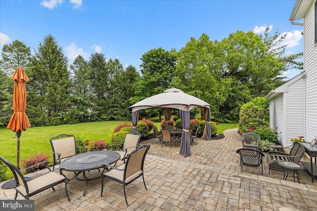 25 Ginnie Ln, West Windsor, NJ 08550 - view of patio / terrace featuring a gazebo and outdoor dining area