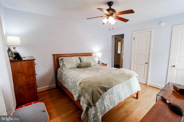 72 Springs Ave, Gettysburg, PA 17325 - bedroom with light wood-style flooring, baseboards, and a ceiling fan