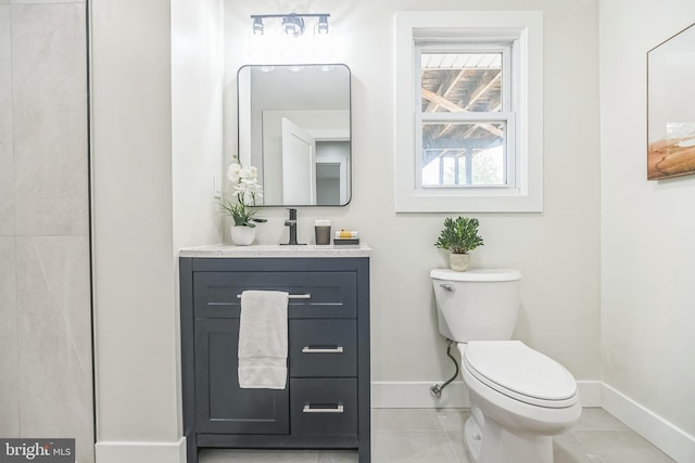 4 Donna Marie Ct, Sicklerville, NJ 08081 - bathroom featuring baseboards, toilet, tile patterned flooring, and vanity