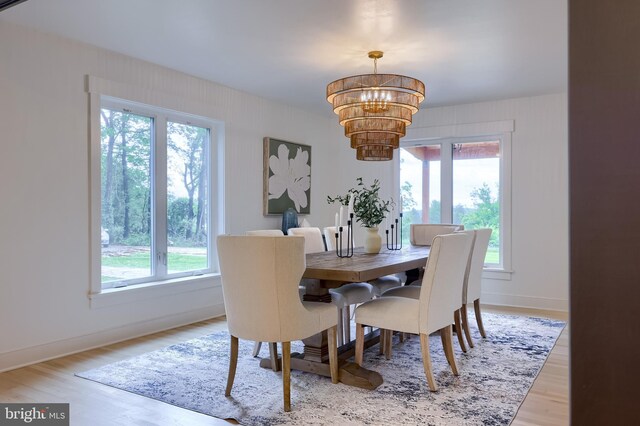 2655 Gap Newport Pike, West Grove, PA 19390 - dining space featuring healthy amount of natural light, a chandelier, and light wood-type flooring