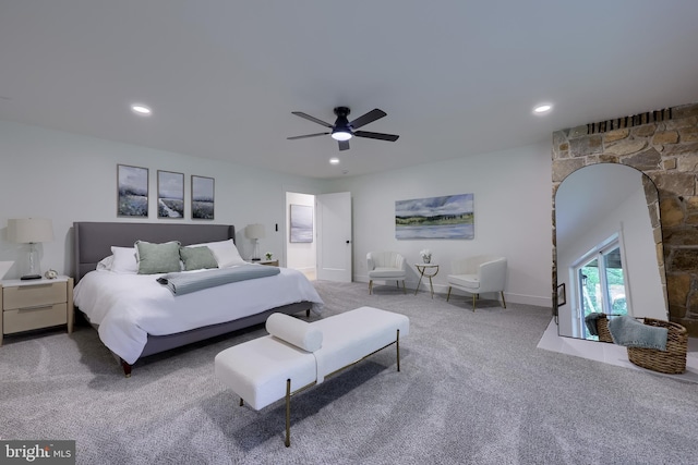 2655 Gap Newport Pike, West Grove, PA 19390 - bedroom with carpet floors, recessed lighting, and a ceiling fan