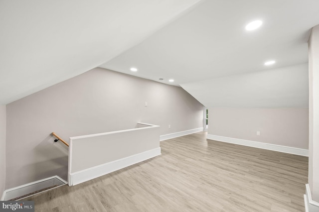552 Willow St, Pottstown, PA 19464 - additional living space featuring vaulted ceiling, wood finished floors, baseboards, and recessed lighting