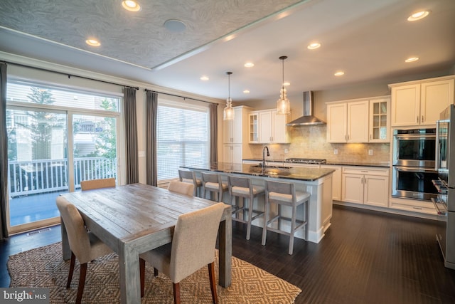 22270 Foggy Ridge Ter, Ashburn, VA 20148 - dining room featuring recessed lighting and dark wood-style floors