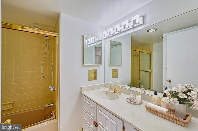 1101 S Arlington Ridge Rd Unit 216, Arlington, VA 22202 - bathroom featuring vanity and shower / bath combination with glass door