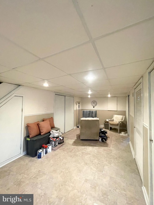 1820 S Dover St, Philadelphia, PA 19145 - living area featuring a paneled ceiling