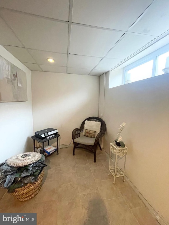 1820 S Dover St, Philadelphia, PA 19145 - sitting room with light tile patterned flooring and a drop ceiling