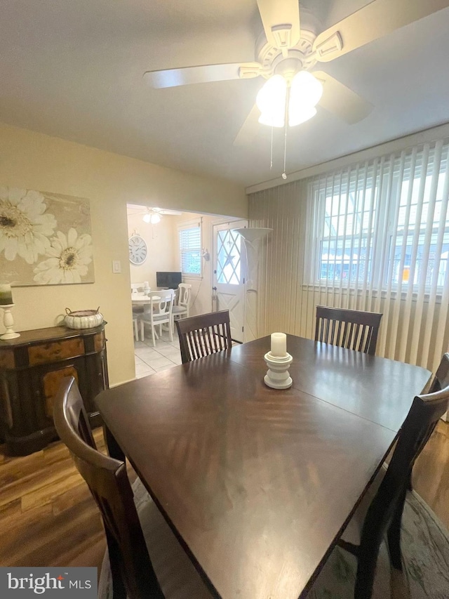 1820 S Dover St, Philadelphia, PA 19145 - dining room featuring ceiling fan and wood finished floors