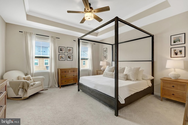 45210 Lettermore Sq, Sterling, VA 20166 - bedroom featuring light colored carpet, a raised ceiling, and baseboards