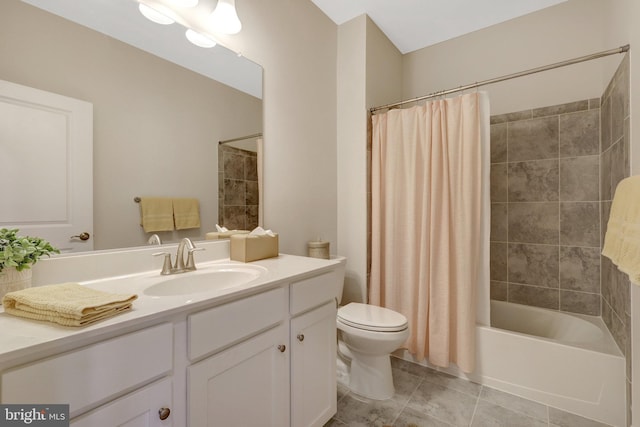 45210 Lettermore Sq, Sterling, VA 20166 - full bath featuring vanity, toilet, shower / tub combo, and tile patterned floors