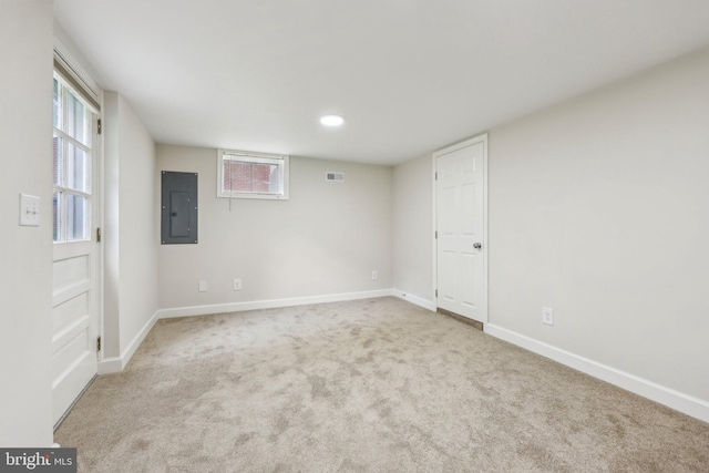 945 Ficklen Rd, Fredericksburg, VA 22405 - unfurnished room with electric panel, carpet floors, baseboards, and recessed lighting