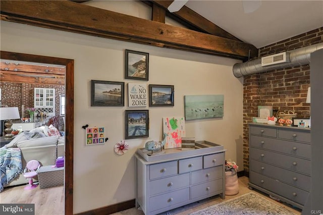 517 W Burke St, Easton, PA 18042 - detailed view of brick wall and wood finished floors