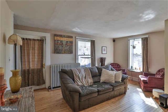 517 W Burke St, Easton, PA 18042 - living area with radiator and hardwood / wood-style floors