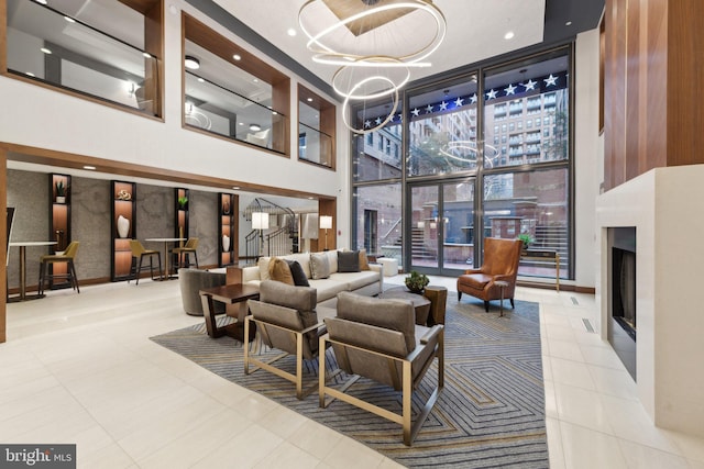 616 E St NW Unit 1114, Washington, DC 20004 - community lobby featuring a towering ceiling and floor to ceiling windows