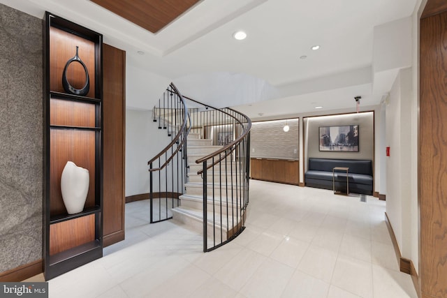 616 E St NW Unit 1114, Washington, DC 20004 - staircase with baseboards and recessed lighting