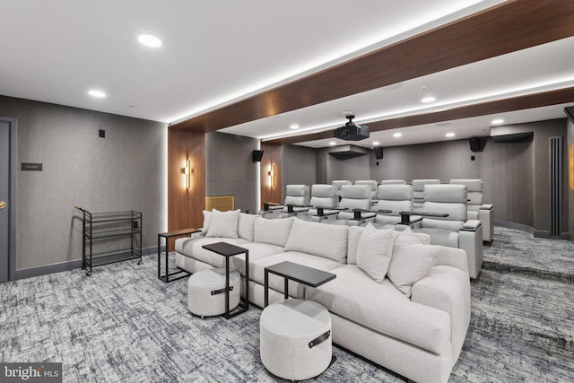 616 E St NW Unit 1114, Washington, DC 20004 - cinema with carpet flooring, recessed lighting, baseboards, and a textured wall
