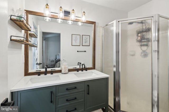 603 Lindsley Ct, Burlington, NJ 08016 - bathroom featuring double vanity and a shower stall