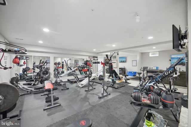 14201 Village Manor Ct, Upper Marlboro, MD 20774 - gym with recessed lighting
