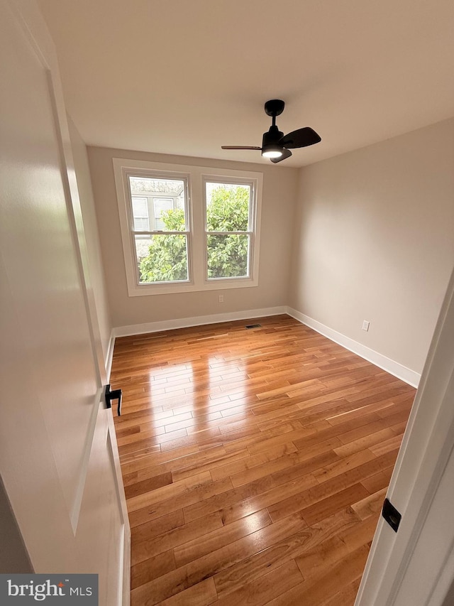 114 Marshall Rd, Lansdowne, PA 19050 - unfurnished room with light wood-type flooring, ceiling fan, and baseboards