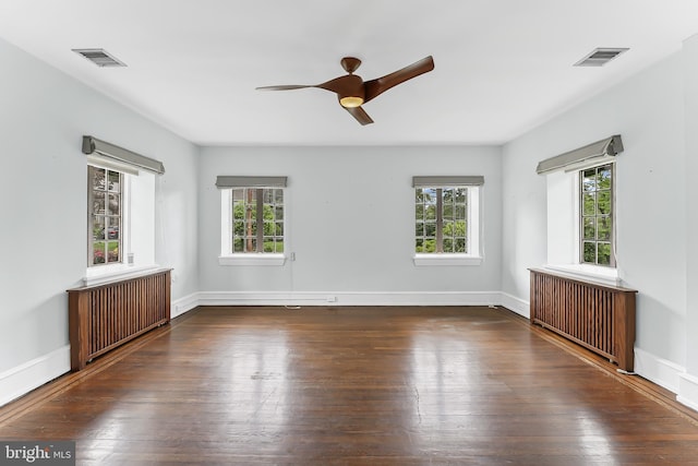 1201 Grenox Rd, Wynnewood, PA 19096 - unfurnished room featuring plenty of natural light, ceiling fan, hardwood / wood-style flooring, and baseboards