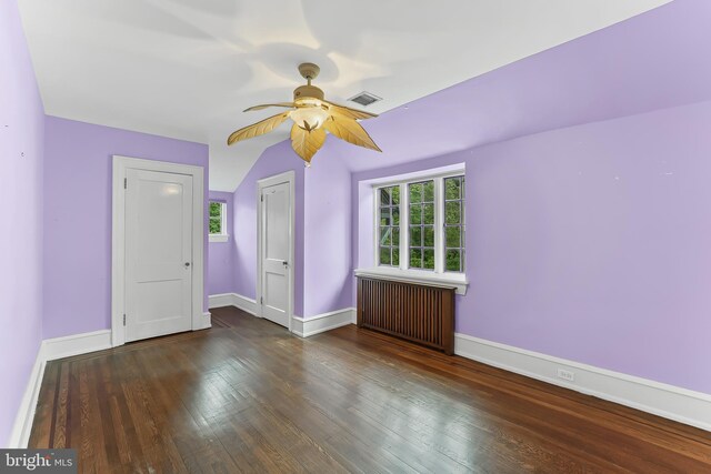 1201 Grenox Rd, Wynnewood, PA 19096 - bonus room with radiator heating unit, ceiling fan, baseboards, and wood finished floors