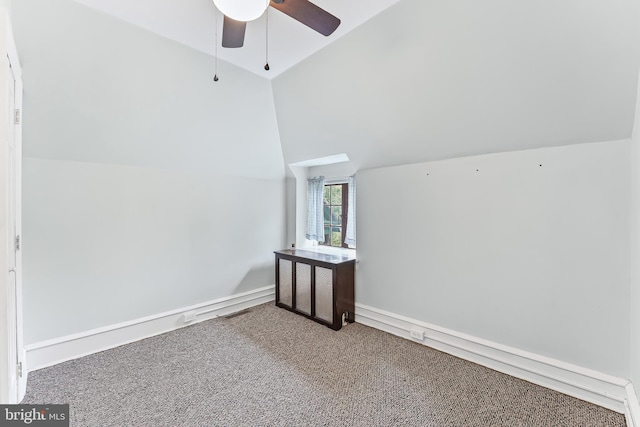 1201 Grenox Rd, Wynnewood, PA 19096 - bonus room featuring vaulted ceiling, carpet flooring, and ceiling fan