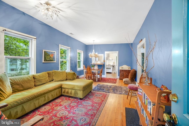 15 Jefferson Ave, Takoma Park, MD 20912 - living room with a chandelier and wood finished floors