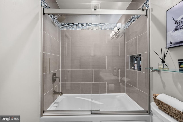 2302 Solmar Dr, Silver Spring, MD 20904 - full bathroom featuring shower / bath combination with glass door and toilet